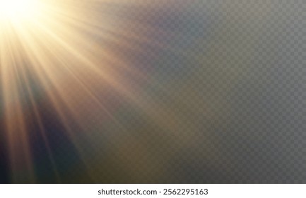 Vector transparent sunlight with special lens flare effect. png