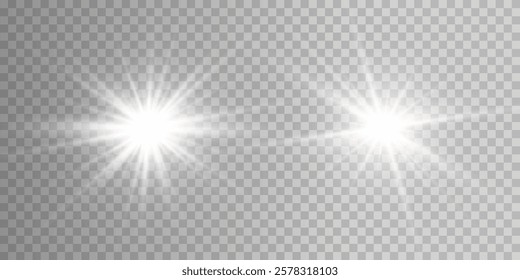 Vector transparent sunlight with special lens flare effect. png