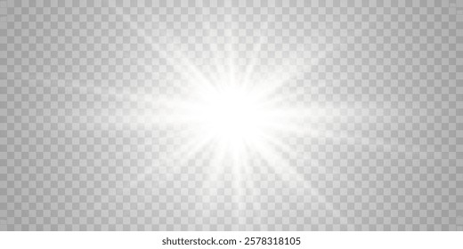 Vector transparent sunlight with special lens flare effect. png