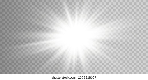 Vector transparent sunlight with special lens flare effect. png