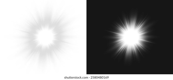 Vector transparent sunlight with special lens flare effect. Light gold png. Yellow sun png. Light flash gold png. Summer season. Vector illustrator.