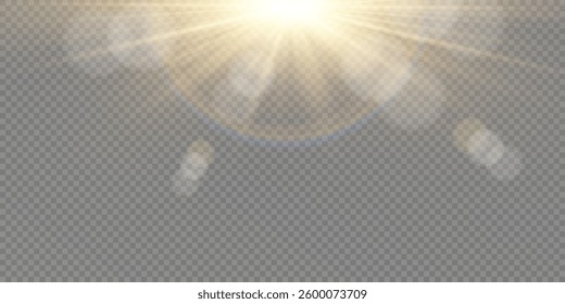 Vector transparent sunlight special lens flare light effect	