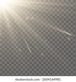 Vector transparent sunlight special lens flash light effect