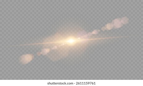Vector transparent sunlight special lens flare light effect.	