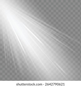 Vector transparent sunlight special lens flash light effect