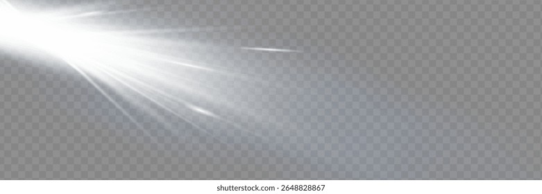 Vector transparent sunlight special lens flash light effect.