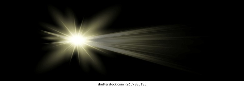 Vector de luz solar transparente efecto de luz de destello de lente especial.