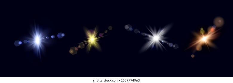 Vector transparent sunlight special lens flare light effect.