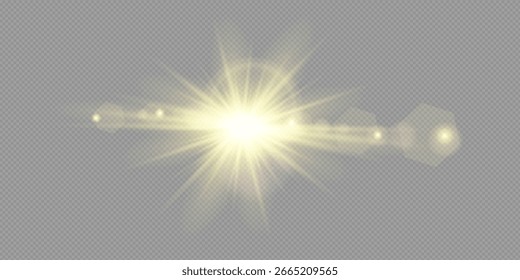 Vetor luz solar transparente especial lente flare efeito de luz. Padrão abstrato de Natal. Partículas de poeira mágica cintilante.