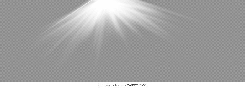 Vektor transparentes Sonnenlicht spezielle Linse Blitz Lichteffekt.