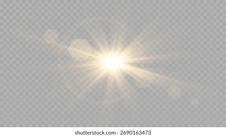 Vector transparent sunlight special lens flare light effect. PNG. Vector illustration	