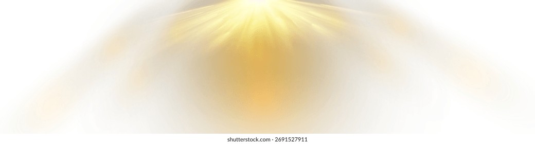 Vektor transparentes Sonnenlicht spezielle Linsen Fackellicht Effekt. Lichteffekt der Linsenfackel. Die Sonne blinkt mit warmen Strahlen und Scheinwerfern.