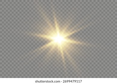 Vector de luz solar transparente efecto de luz de destello de lente especial