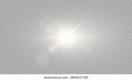Vector transparent sunlight special lens flare light effect.  Overlay PNG Stock royalty free.	