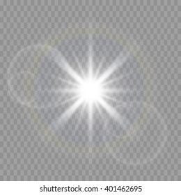 Vector transparent sunlight special lens flare effect.