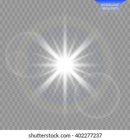 Vector transparent sunlight special lens flare effect.