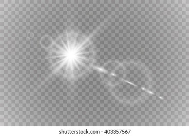 Vector transparent sunlight special lens flare light effect.