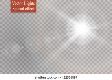 Vector transparent sunlight special lens flare light effect.