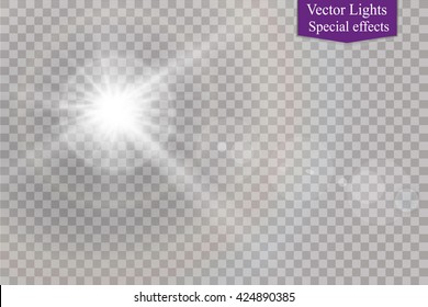 Vector transparent sunlight special lens flare light effect.
