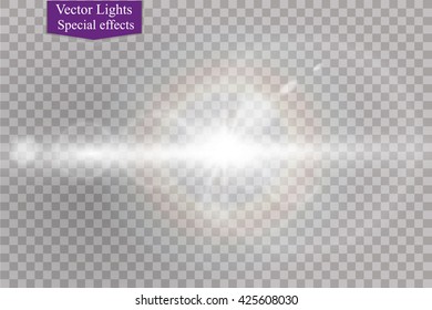 Vector transparent sunlight special lens flare light effect.