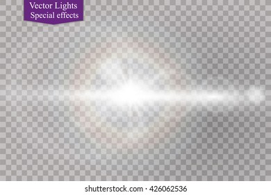 Vector transparent sunlight special lens flare light effect.
