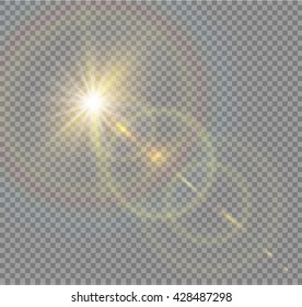 Vector transparent sunlight special lens flare light effect.