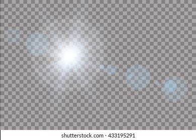 Vector Transparent Sunlight Special Lens Flare Light Effect.