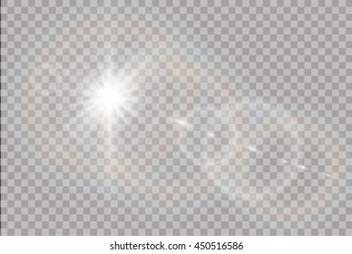 Vector transparent sunlight special lens flare light effect.