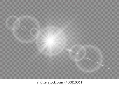 Vector transparent sunlight special lens flare light effect.