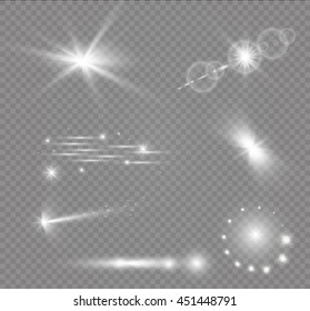 Vector transparent sunlight special lens flare light effect.