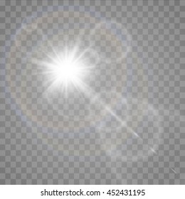 Vector transparent sunlight special lens flare light effect.