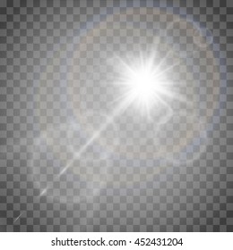 Vector transparent sunlight special lens flare light effect.