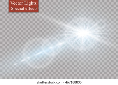 Vector transparent sunlight special lens flare light effect.