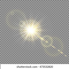 Vector transparent sunlight special lens flare light effect.