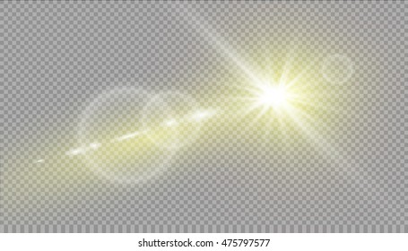 Vector transparent sunlight special lens flare light effect.