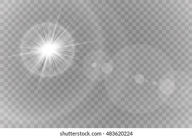 Vector transparent sunlight special lens flare light effect.