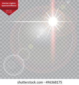 Vector transparent sunlight special lens flare light effect.