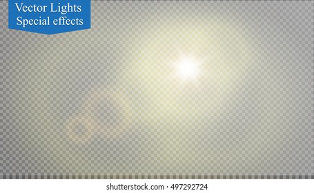 Vector transparent sunlight special lens flare light effect.