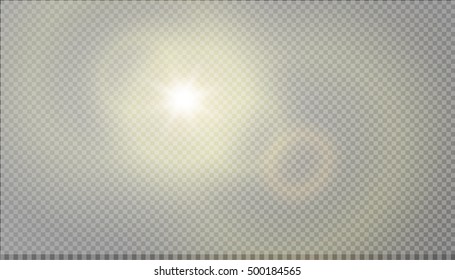 Vector transparent sunlight special lens flare light effect.