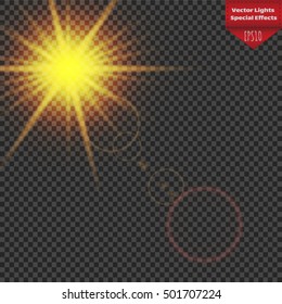 Vector transparent sunlight special lens flare light effect