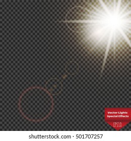 Vector transparent sunlight special lens flare light effect