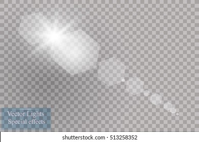 Vector transparent sunlight special lens flare light effect.