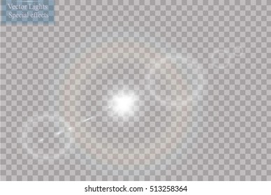 Vector transparent sunlight special lens flare light effect.