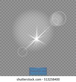 Vector transparent sunlight special lens flare light effect.