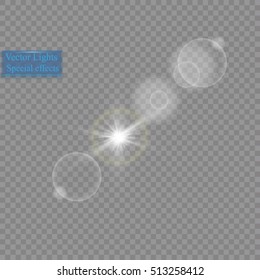 Vector transparent sunlight special lens flare light effect.