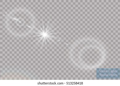 Vector transparent sunlight special lens flare light effect.
