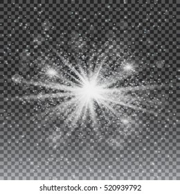 Vector transparent sunlight special lens flare light effect. Star burst with sparkles. 