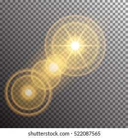 Vector transparent sunlight special lens flare light effect.