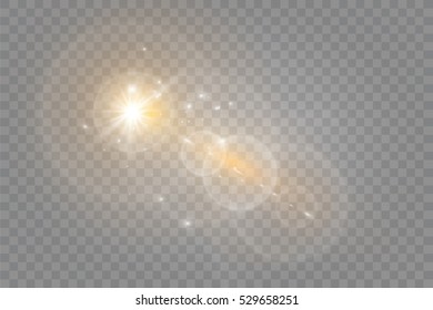 Vector transparent sunlight special lens flare light effect.