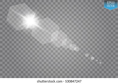 Vector transparent sunlight special lens flare light effect.
